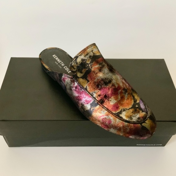 Kenneth Cole Wallice Slip On Mule Floral Loafers Leather Fashion Pumps Shoes - Picture 10 of 12